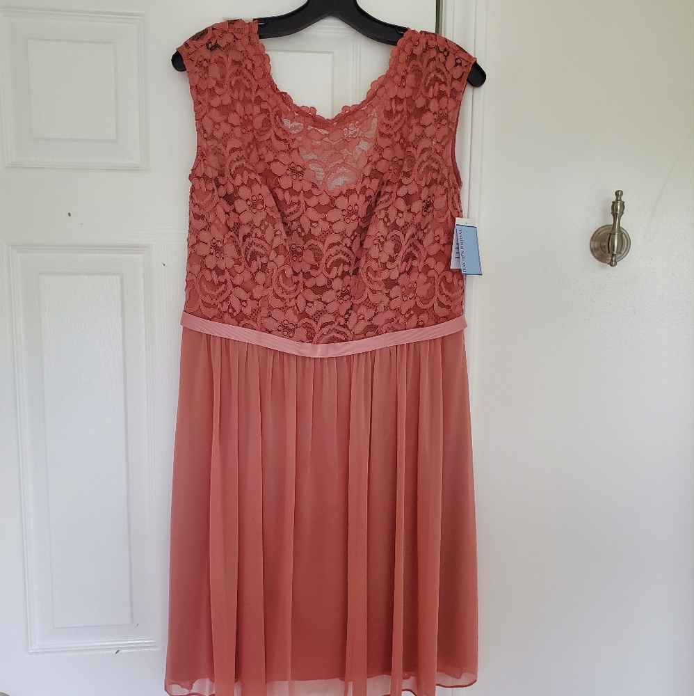 David's Bridal Short Cap Sleeve Dress